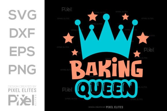 Baking Queen SVG, Girls Kitchen Quote