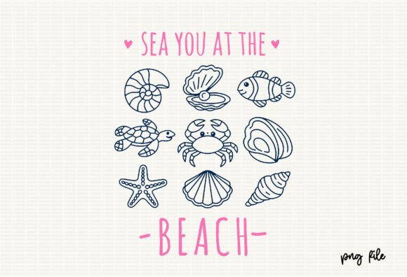 Review: Summer Coastal Hand Drawn Line Art SVG